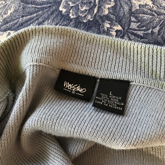 Massimo from Target Belted Sweater Cardigan Jacket Ice Blue Women’s Size Large - Picture 5 of 6